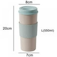 thumbnail image 2 of Rice Husk Fibre, BPA-Free, Double Wall Insulation Reusable Coffee Cups, On-The-Go Travel Mug, Screw Tight Lid, Textured Grip, Ultra Lightweight, 2 of 5