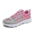 thumbnail image 4 of Upioiwer Mesh Flat Lace-up Matching Sneakers for Women, Walking Shoes Non Lightweight Casual Breathable Tennis Shoes, Athletic Gym Workout Cross Training Running Sneakers Pink 9.5-10, 4 of 4