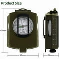 thumbnail image 2 of Green Compass, Sighting Compass Military Compass Geology Camping Compass, Hiking Compass Waterproof and Vibration Resistant Professional Multifunction, 2 of 5