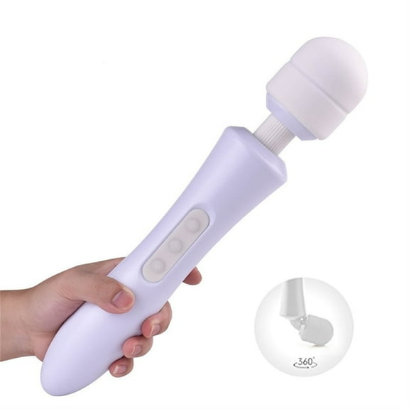 Happon Cordless Personal Wand Massager, USB Rechargeable Neck Shoulder Foot Handle Back Massager Device,10 Powerful Modes and 8 Speed Soft Silicone Electric Body Massager for Men Women (White)