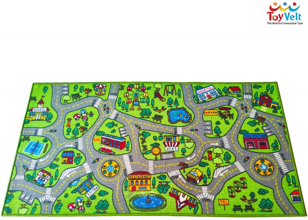 Kids Carpet Playmat Rug City Life Great for Playing with Cars and Toys 60" x 32" 