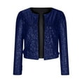 thumbnail image 3 of FAVIPT Sequin Blazer for Women Trendy Casual Cardigan,2024 Women's Sparkle Sequins Jacket Open Front Long Sleeve Blazer Jacket for Party Clubwear, 3 of 5