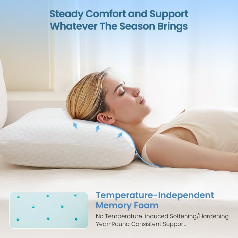 MARNUR Gel Memory Foam Pillow Cooling Pillow for Sleep with Adjustable High-Support Layer, Dual-Sided Pillowcase for Side, Back, Stomach Sleepers,