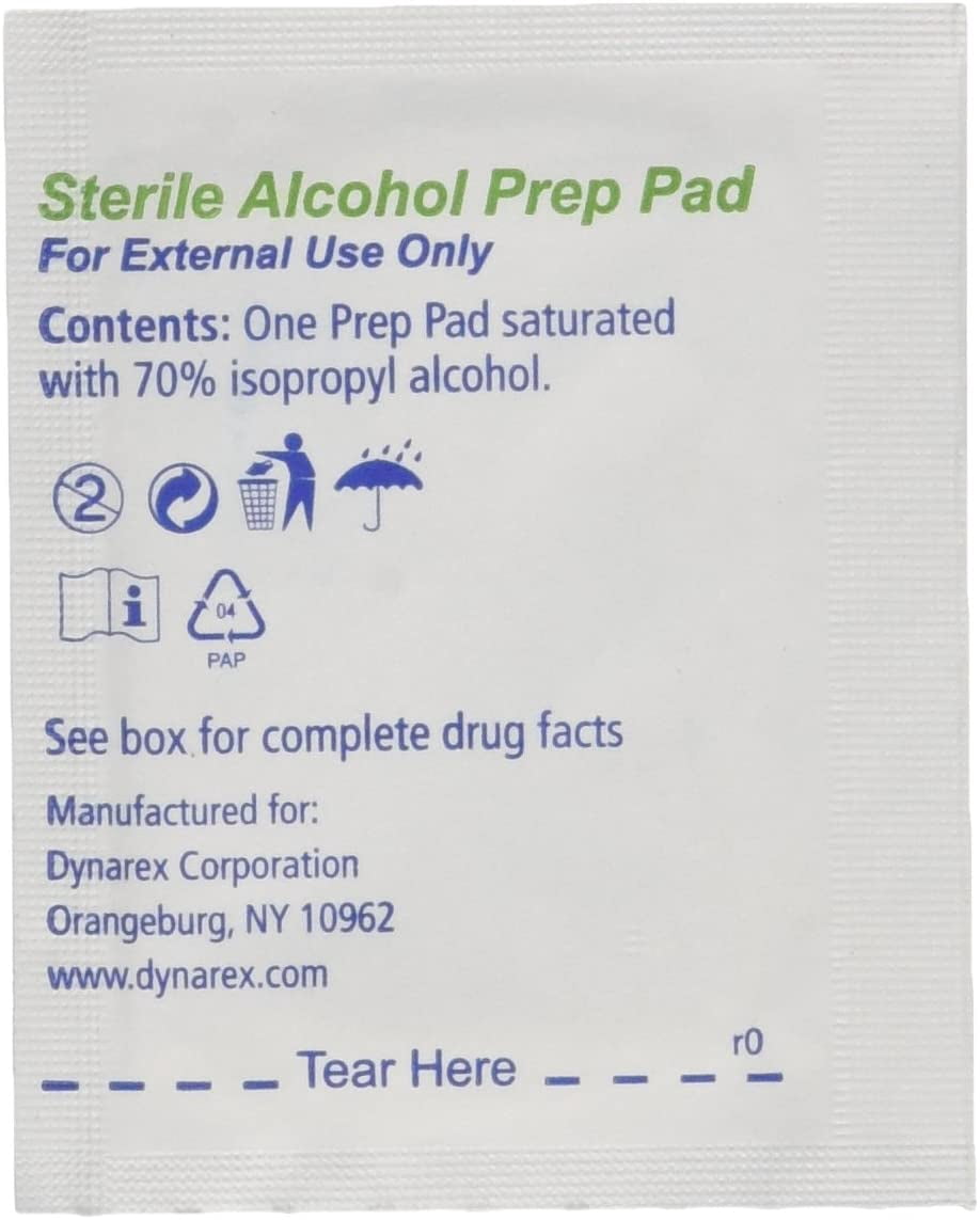 Sterile Alcohol Prep Pads, Large 100 Each - (Pack of 6)
