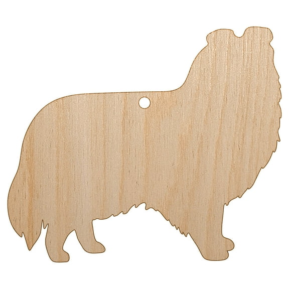Shetland Sheepdog Sheltie Dog Solid Wood Holiday Christmas Tree Ornament Unfinished DIY Pre-Drilled Craft