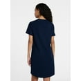 thumbnail image 4 of Time and Tru Women's Cotton T-Shirt Dress with Short Sleeves, Sizes XS-XXXL, 4 of 6