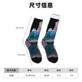 thumbnail image 3 of Balery Blue Lipped Pit Viper And Three Pink Roses Calcetas Largas con Estampado para Hombre y Mujer – Suaves y Transpirables, Talla Única (US 5-11), 3 of 6