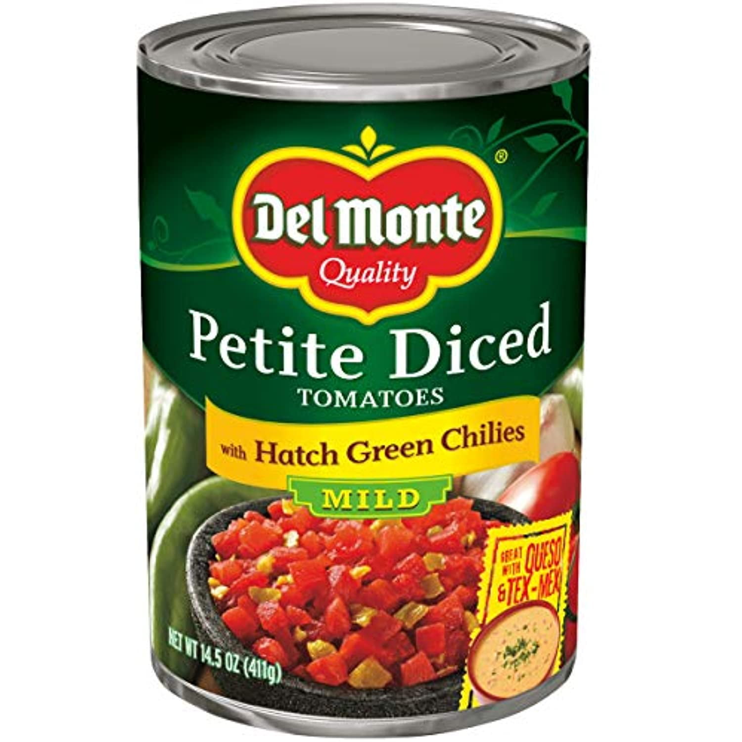 Del Monte Petite Diced Tomatoes With Hatch Green Chilies, 14.5Ounce