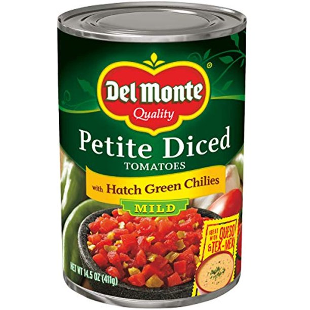 Del Monte Petite Diced Tomatoes With Hatch Green Chilies, 14.5Ounce