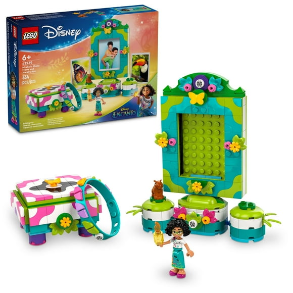 LEGO Disney Encanto Mirabels Photo Frame and Jewelry Box, Buildable Disney Toy for Kids with Play Bracelet and Mirabel Madrigal Mini-Doll, Jewelry Box Gift for Girls and Boys Ages 6 and Up, 43239
