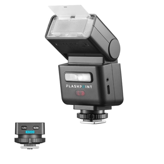 Flashpoint iT32 Compact R2 TTL Mini Camera Flash with Detachable Magnetic X5-O Interchangeable H ot Shoe Module and Wireless Trigger (Panasonic & Olympus)