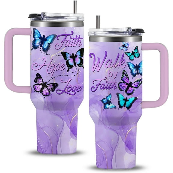 Christian Gifts for Women - Faith Bible Verse Gifts Baptism Tumbler - Inspirational Religious Birthday Gift for Women - Catholic Spiritual Christmas Gift Coffee Cup for Girl Friends 40oz