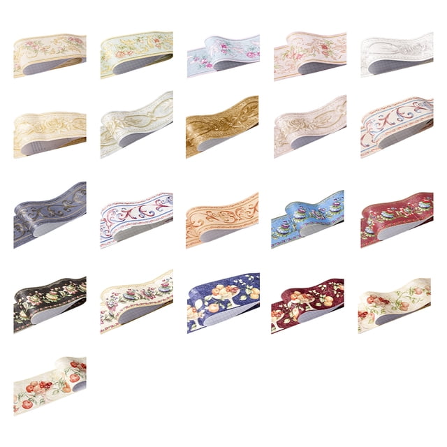 VONKY PVC Border Wall Corner Stick Durable And Waterproof Surface With Exquisite Workmanship Wallpaper For Living Room Decor brown peony 1Set