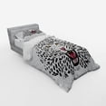 thumbnail image 2 of Ambesonne Black White Bedding Set 3 Pcs, Angry Wild Leopard, Twin XL, Amber White and Black, 2 of 2