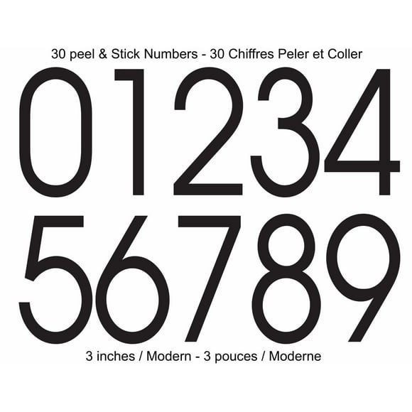 PRO-DF Modern self-adhesive 3'' numbers kit