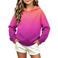 thumbnail image 5 of Ugoldhm Girls Gradient Color Hoodie, Long Sleeve Loose Casual Pullover Hooded Sweatshirt for Kids, 5 of 5