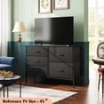 thumbnail image 2 of WLIVE Dresser for Bedroom with 5 Drawers, Wide Bedroom Dressers with Drawer Organizers, Chest of Drawers, Fabric Dresser for Living Room, Closet, Hallway, Charcoal Black, 2 of 8