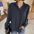 thumbnail image 3 of Women's Long Sleeve Button Down Shirt - Casual Loose Fit, Polyester-Spandex, S-XXL Sizes, All Seasons, 3 of 6