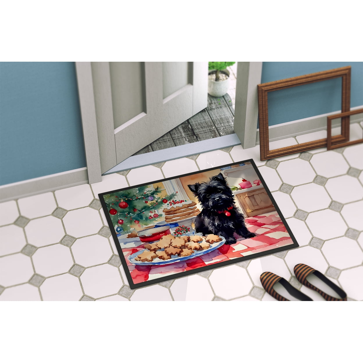 Carolines Treasures DAC3756MAT 18 x 27 in. Unisex Cairn Terrier Christmas Cookies Doormat