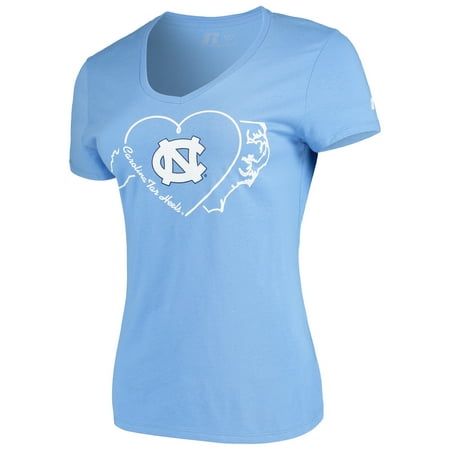1982 Tar Heels - Women's Russell Carolina Blue North Carolina Tar Heels State V-Neck T-Shirt