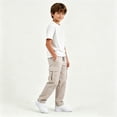 thumbnail image 7 of yillto Boys Cargo Pant Elastic Waist Drawstring Straight Leg Loose Sweatpants with Pockets 5-15 Years, 7 of 7