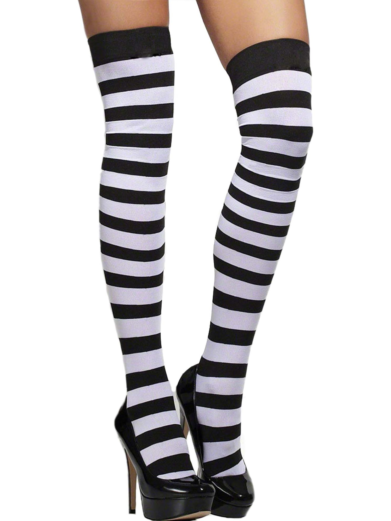 Sexy Classic Striped Nylon Stocking Thigh Highs Hosiery- Fits up to ...