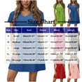 thumbnail image 6 of Womens Dresses V-Neck Drawstring Slit Eyelet Embroidery Mini Shirt Dress Beachwear Flowy Short Sleeve Beach Dress, 6 of 6