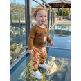 thumbnail image 5 of RUINIXCW Western Baby Boy Cowboy Outfit My First Rodeo Newborn Baby Boy Hospital Coming Home Clothes Infant Highland Cow Print Long Sleeve Romper and Pants Hat Set, 5 of 8