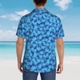 thumbnail image 3 of Lsque Blue Maple Leaf pattern Hawaiian Shirt for Men, Unisex Summer Beach Casual Short Sleeve Button Down Shirts-Large, 3 of 9