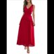 thumbnail image 2 of Vestido Informal de Verano Sin Mangas para Mujer, con Escote en V, Arrugas y Espalda Descubierta, para Fiesta Rojo L, 2 of 7