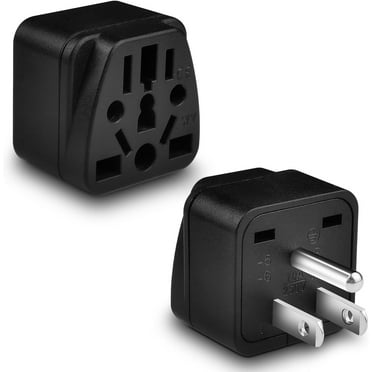2 Pack European to US Plug Adapter,UK to US Plug Adapter, Universal to US Travel Plug Adapter
