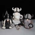 thumbnail image 5 of Muñeco de gnomo guerrero vikingo, juego de adornos de gnomos de peluche para fiestas, muñeco de peluche hecho a mano, gnomo escandinavo como se muestra, 5 of 5