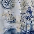 thumbnail image 5 of Orinice  Nautical Sailboat Shower Curtain for Bathroom Lighthouse Compass Anchor Decorative Bath Curtain  Polyester Fabric Waterproof Bathroom Curtain with 12 Hooks 36x72, 5 of 7