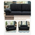 thumbnail image 5 of 79" Oversized Faux Leather Loveseat Sofa with Storage Seat & High-Density Foam Cushion, Upholstered Modern 2-Seater Couch with Square Arms & Cushion Back, Easy Assembly, for Living Room, Black, 5 of 10