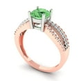 thumbnail image 2 of Solitaire with Accents Engagement Ring for Women - 1.27ct Simulated Green Diamond in 14K White/Rose Gold Promise Ring, 2 of 6