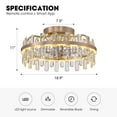 thumbnail image 6 of HOOMEDELIER 19" Indoor Dimmable Gold Crystal Bladeless Ceiling Fan with Lights and Remote Control, Flush Mount Ceiling Fan, 6 of 15