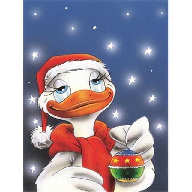 Canard avec Ornement de Noël Drapeau Toile Taille Maison