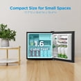 thumbnail image 3 of Midea 1.6 Cu. Ft. Mini Fridge with Freezer Compartment, ENERGY STAR®, Adjustable Thermostat, Reversible Door, Compact Refrigerator for Dorm, Office & Bedroom – Black, 3 of 9