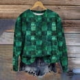 thumbnail image 2 of YABCSAZ St Patrick's Day Sweatshirts for Women Shamrock Clover Printed Funny Ugly Shirts Long Sleeve Lucky Irish Shirts Casual Loose Oversize Charms Shirts Blouse Paddy's Day Great Parade Tops, 2 of 5