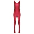 thumbnail image 4 of TiaoBug Womens Oil Sleeveless Bodycon Jumpsuit Sheer Full Body Sport Bodysuit Bodystocking Tight Swimsuit Burgundy XL, 4 of 7