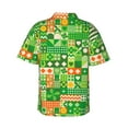 thumbnail image 3 of Balery St Patrick's Day6 Print Men's Hawaiian Shirts Short Sleeve Beach Shirt Relaxed Fit Vacation Button Down Shirts-3X-Large, 3 of 9