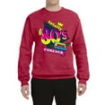 thumbnail image 3 of Totally 80's Forever Vintage Unisex Crewneck Graphic Sweatshirt, Vintage Heather Red, XX-Large, 3 of 5