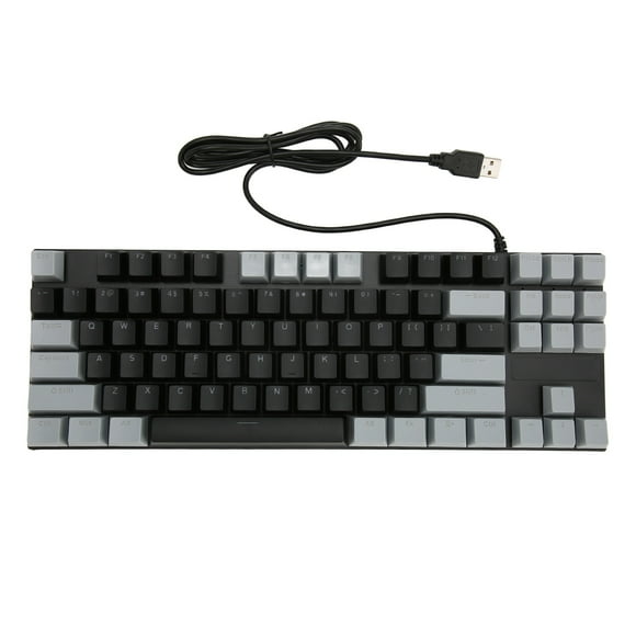 Teclado Mecánico 87 Teclas NikouMX Interruptor Azul RGB Retroiluminado Negro Gris