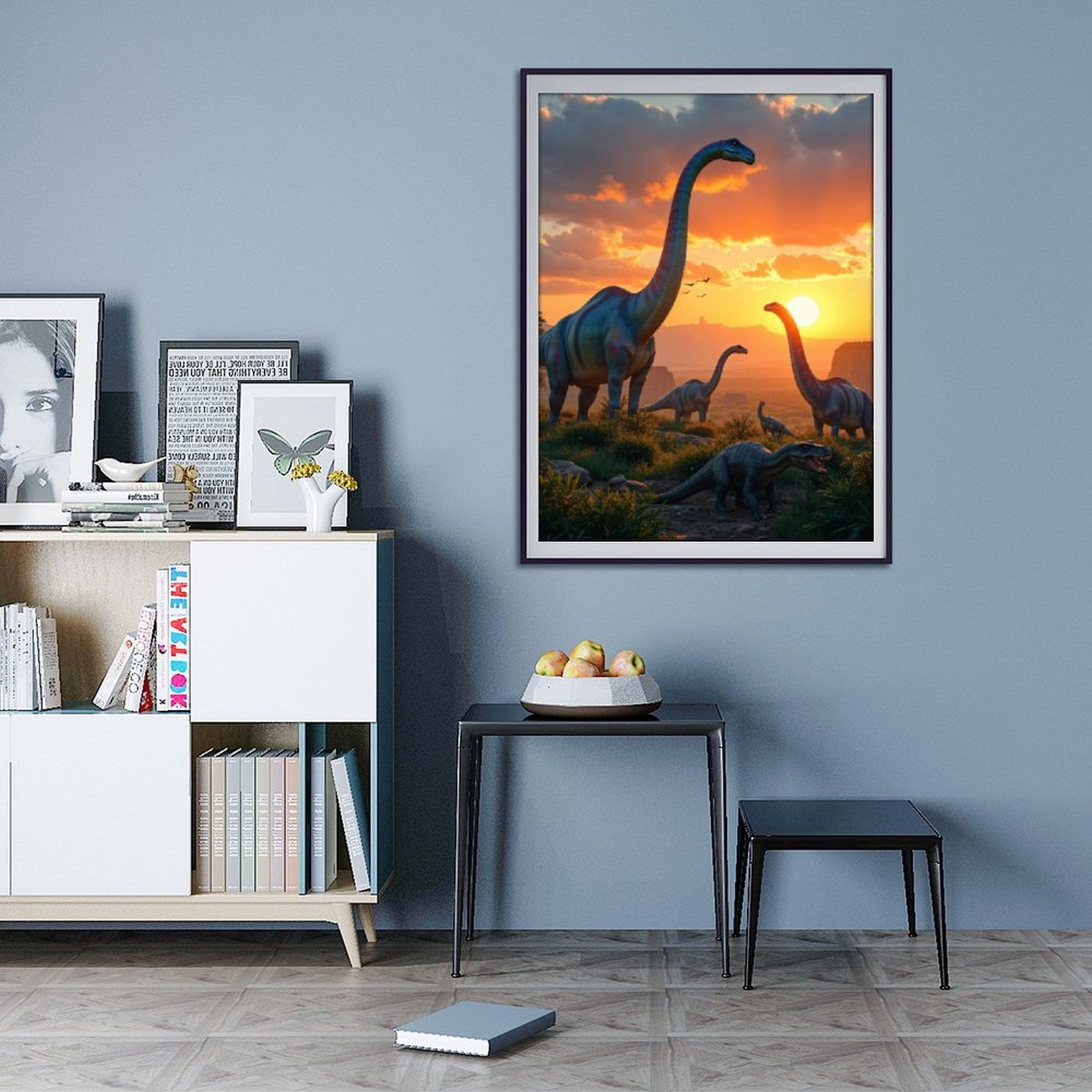 Diamond Art Kit for Adults, Prehistoric Sunset Dinosaur Scene Diamond Painting for Adults Beginners, 5D DIY Diamond Art Painting Kits, Colorful Diamond Painting Craft for Home Decor 12x16
