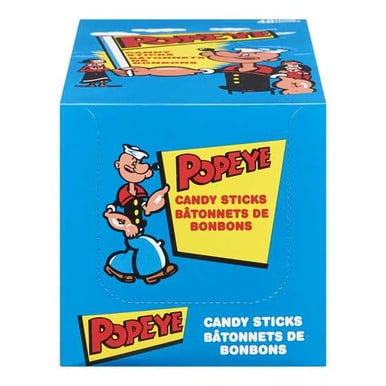 Regal Bâtonnets de Bonbons Popeye, Sucre Blanc Croustillant Rétro Emblématique, Caisse Professionnelle en Vrac de 48 Unités (Boîtes Individuelles de 16 g)