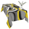 thumbnail image 2 of Yellow Geometric Table Cloth Waterproof Tablecloths, Gray Black Retro Abstract Stripes Lines Tablecloth Dining Table Cover for Kitchen Party Tabletop Outdoor, Rectangle Tablecloth 54x108 Inch, 2 of 9