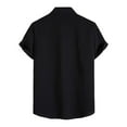thumbnail image 4 of Bcfgryg Mens Summer Casual Solid Color Standing Crepe Short Sleeve Shirt Business Shirts Men, 4 of 5