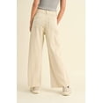 thumbnail image 2 of Miou Muse - High Rise Raw Hem Crop Wide Leg Pant - (29" Inseam) - MMP623, 2 of 10