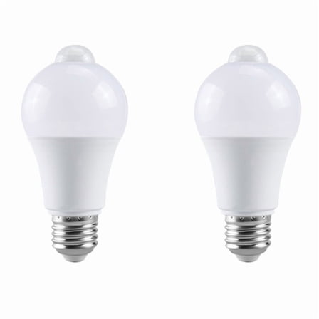 2X 85-265V E27 PIR Motion Sensor Lamp 12W Bulb with Motion Sensor Infrared Motion Detector Security Light White Light