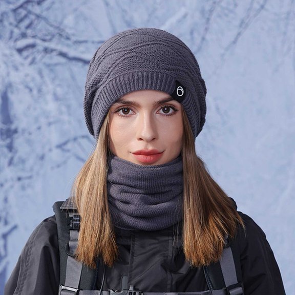 Winter Set for Movie Nights Cozy Hat Scarf Stay Warm during Outdoor Screenings Hat Scarf